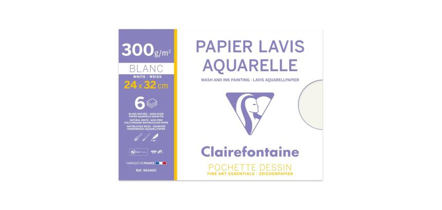 Lavis Aquarelle pochette 6F 24x32cm 300g