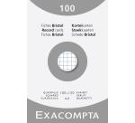 Fiches bristol, 100 x 150 mm, quadrillé, blanc