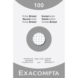 Pk 100 Exa Record Cards 100/150 Sq White - White