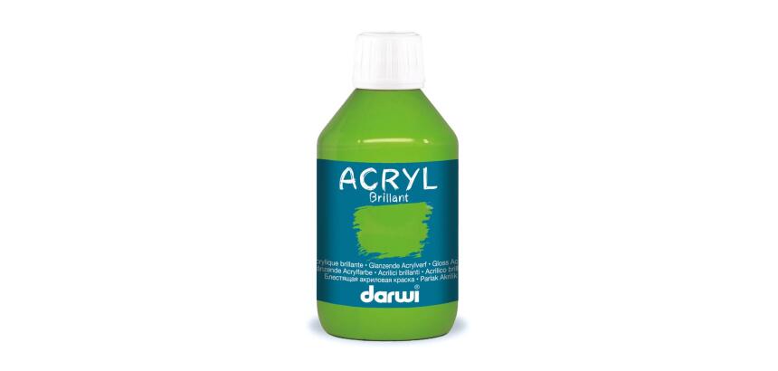 Darwi Flacon de 250 ml de Peinture Acrylique Universelle Brillante - Vert prairie