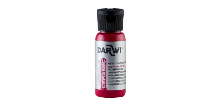 DARWI Flacon de 50 ml de Peinture sur Céramique à Froid - Carmin