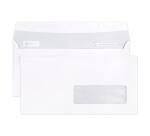 Boite de 500 Enveloppes Blanches DL-110x220mm - Auto-Adhésives - 90g/m2 - Fenêtre Papier Cristal 35x100 (position 20/20) - Blanc