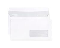 Boite de 500 Enveloppes Blanches DL-110x220mm - Auto-Adhésives - 90g/m2 - Fenêtre Papier Cristal 35x100 (position 20/20) - Blanc