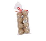 Sachet de 8 boules avec cordon doré 5cm - Kraft