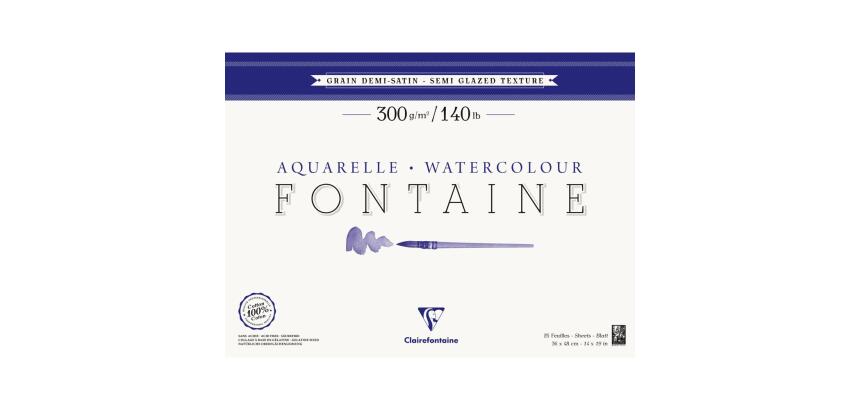 Fontaine bloc collé 4 côtés 25F 36x48cm 300g grain demi-satiné