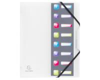 File Crystal Multi Fle 3flp PP A4 8P - Assorted colours
