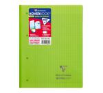Bloc de cours agrafé grand côté Koverbook A4+ 80 feuilles détachables perforé 4 trous grands carreaux couleur aléatoire - Assortis