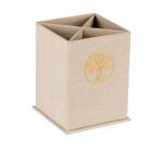 Inspire, Pot à crayons carré, Toile du Marais, 8,5x8,5x11 cm