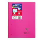 Bloc de cours agrafé grand côté Koverbook A4+ 160 pages détachables perforé 4 trous ligné + marge couverture polypropylène transparent - Assortis