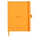 Rhodiarama Meeting A5+ 160 pages microperforé papier blanc 90g avec élastique + p-stylo - Orange