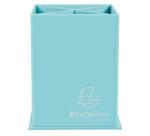 Squared pen-holder 4 comp. Aquarel coral - Pastel blue