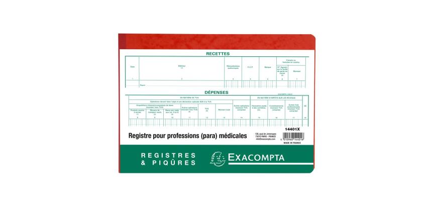 Piqûre Recettes et dépenses - Professions libérales - Non assujetties à la TVA - texte FR - 60 pages