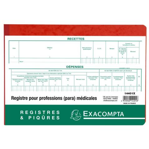 Piqûre Recettes et dépenses - Professions libérales - Non assujetties à la TVA - texte FR - 60 pages