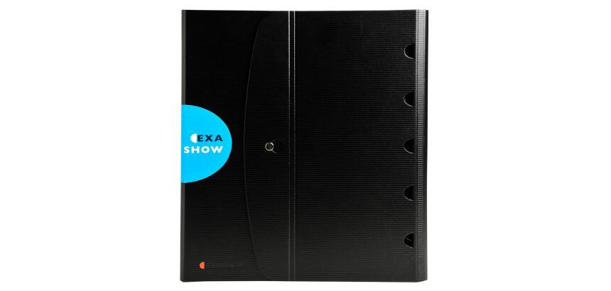 Carpeta de fundas rígida Exashow Cubierta 25/10e - (Vistas: 50 Fundas: 25) - Horizontal para A4 - Negro