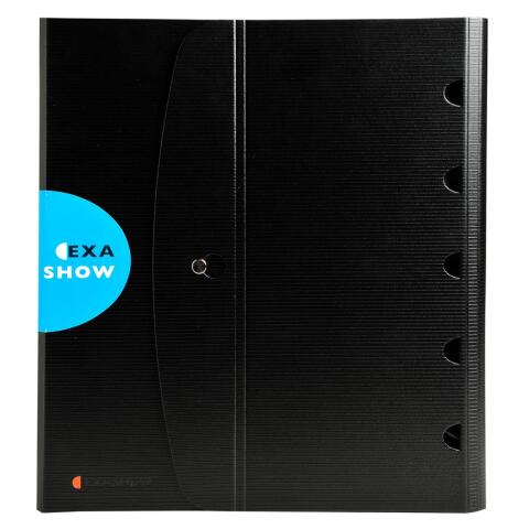 Carpeta de fundas rígida Exashow Cubierta 25/10e - (Vistas: 50 Fundas: 25) - Horizontal para A4 - Negro