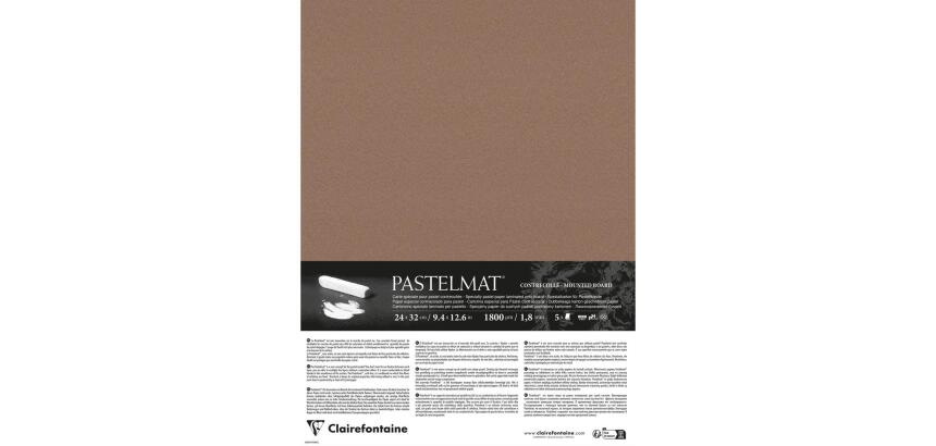 Pastelmat contrecollé 5 feuilles 24x32cm - Marron