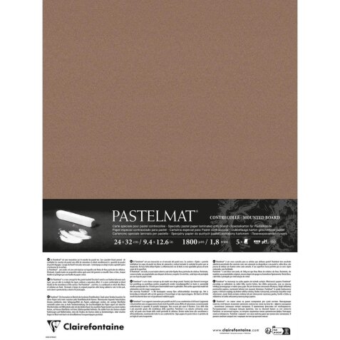 Pastelmat contrecollé 5 feuilles 24x32cm - Marron