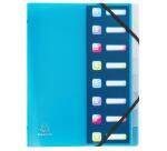 Trieur polypropylène 3 rabats Crystal colours 8 compartiments - Couleurs assorties