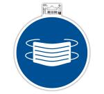 Panneau adhesif exacompta pvc antiderapant masque           obligatoire 20cm coloris bleu