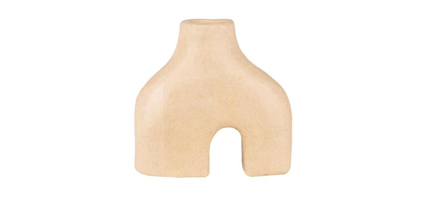 Vase double pieds 19x7x18 cm - Kraft