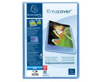 Protége-documents en polypropylène semi rigide Kreacover Chromaline 80vues - A4 - Bleu
