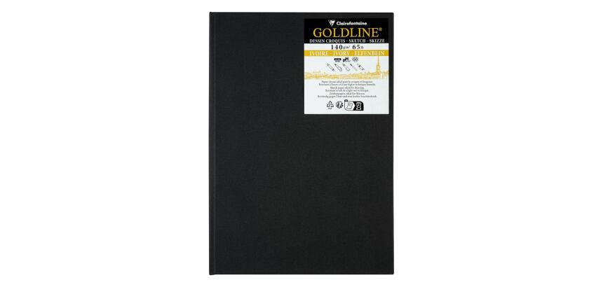 Goldline carnet rembordé rigide 40F A5 140g portrait - Ivoire