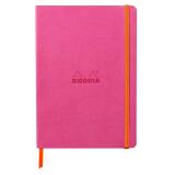 Rhodiarama carnet souple A5 160 pages dot papier ivoire 90g fermeture élastique - Fuchsia