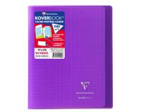Cahier piqué Koverbook 17x22cm 96 pages grands carreaux couverture polypropylène transparent