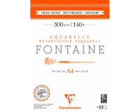 Fontaine bloc collé 2 côtés 12F A4 300g grain satiné