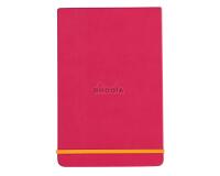 Rhodiarama Webnotepad rembordé rigide 9x14 cm 192 pages ligné microperforé papier ivoire 90g fermeture élastique - Framboise