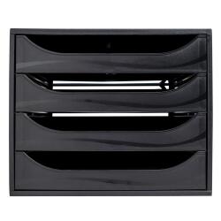 Module de classement Ecobox Ecoblack 4 tiroirs - Noir