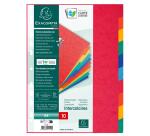 Intercalaires carte lustrée 225g 10 positions - A4 - Couleurs assorties