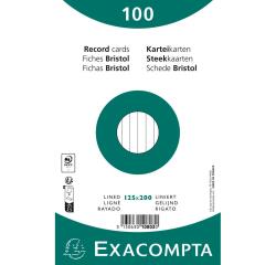 Karteikarten 125x200mm, liniert, 100 Stück eingeschweißt - Weiß