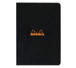Cahier piqué Rhodia Classic 21x29,7 cm 96 pages ligné non détachables 80g - Noir