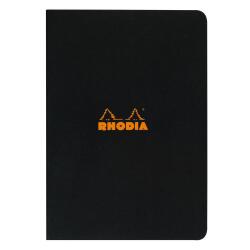 Cahier piqué Rhodia Classic 21x29,7 cm 96 pages ligné non détachables 80g - Noir
