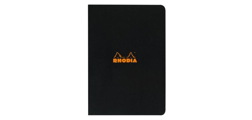 Cahier piqué Rhodia Classic 21x29,7 cm 96 pages ligné non détachables 80g - Noir