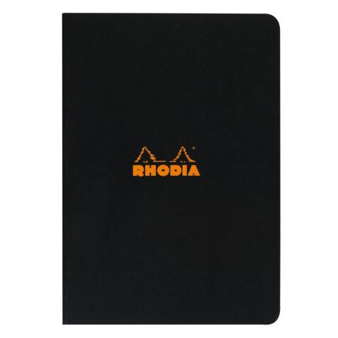 Cahier piqué Rhodia Classic 21x29,7 cm 96 pages ligné non détachables 80g - Noir
