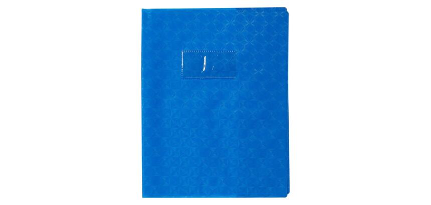 Protège-cahiers grain losange PVC 18/100ème avec porte-étiquette 17x22 cm