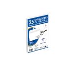 Enveloppe Clairefontaine 90 g/m² sans fenêtre blanche avec bande de protection - Paquet de 25