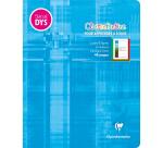 Cahier d'écriture piqué spécial Dys 17x22 cm 48 pages cadre et lignes 4 couleurs Interligne 5 mm - Assortis