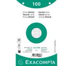 Paquet 100 fiches sous film - bristol quadrillé 5x5 perforé 125x200mm - Blanc