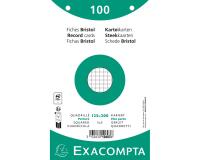 Pak 100 steekkaarten in folie - bristol geruit 5x5 geperforeerd - 125x200mm - Wit