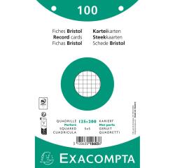 Pk100 Exa Rec Card 12.5x20 Sq Punch Wht - White