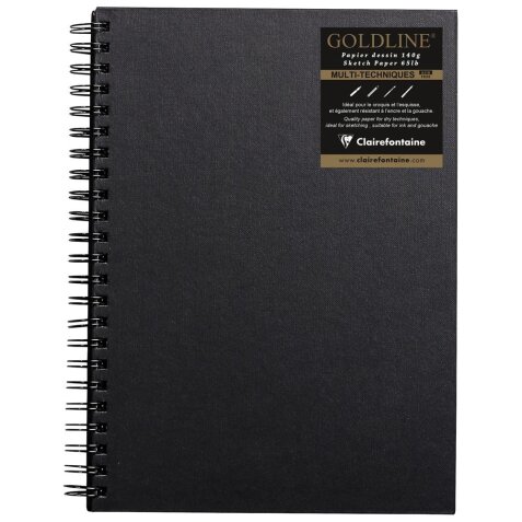 Goldline carnet spiralé 64F A4 140g F - Blanc