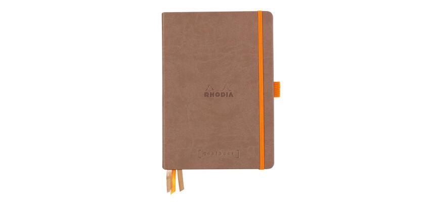 Rhodiarama Goalbook rembordé rigide A5 240 pages dot papier blanc 90g - Taupe