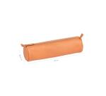 CUIR NATUREL Trousse ronde Ø5,5x22 cm. - Naturel