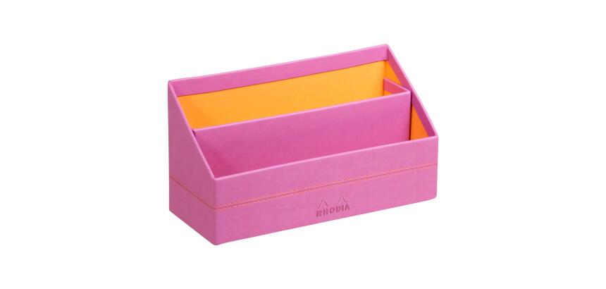 Rhodiarama porte-courrier simili cuir italien 25x10x14 cm - Lilas