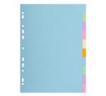Intercalaires carte pastel 170g Forever 10 positions - A4+ - Couleurs assorties pastel