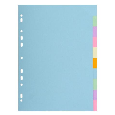 Exacompta Dividers 10 Part 160g A4+ Pastel - Pastel colours assorted