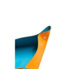 Rhodiarama vide-poche réversible simili cuir italien 12x12x4,5 cm - Turquoise